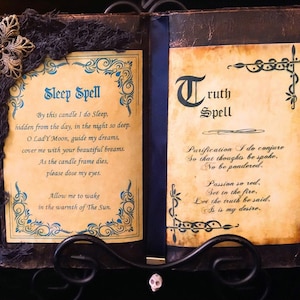 SLEEP Spell and TRUTH Spell Book Halloween Spooky Witch Decor Spellbook