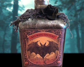 BATWING Tincture WITCHES BREW Snake Potion 4-sided Halloween Potion Poison Bottle Spooky Decor