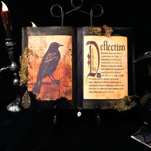 DEFLECTION Spell and RAVEN SpellBook Spooky Halloween Witch Gothic Decor