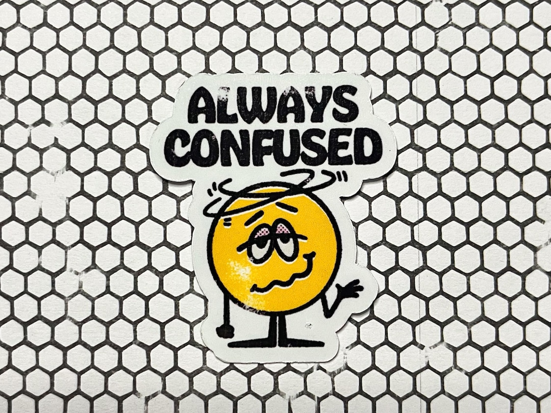 Wobbly Always Confused Character Sticker, Dazed and Confused Sticker - Etsy