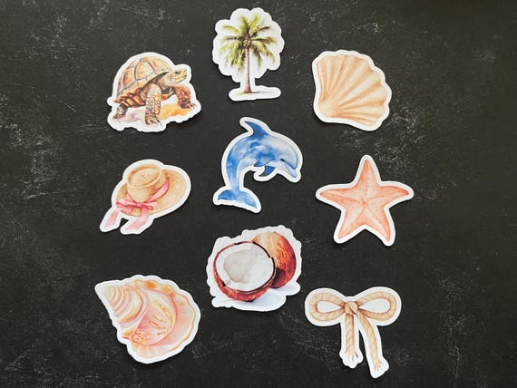 Coquette Costal Beach Sticker Pack - Beachy & Chic Set 2 inch Stickers