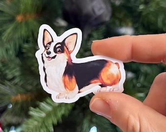 Watercolor Corgi Sticker • Realistic Dog Art Sticker • Cute Pet Lover Vinyl Sticker for Laptop Water Bottle Journal • Pembroke Welsh Corgi