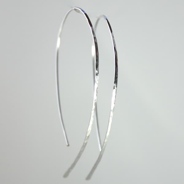 Silver Open Hoop Earrings, Silver Hoop Earrings