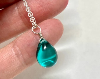 Turquoise  Mermaid Large Tear Necklace