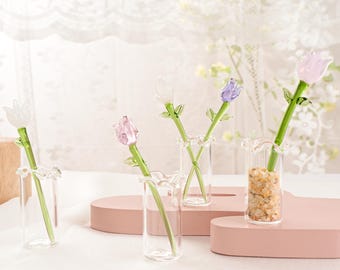 Handmade Glass Tulip & Calla Lily Sculpture: Wedding Centerpiece