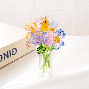Glass Flower Collection - Long-Lasting Floral Keepsake - Anniversary & Friendship Celebration Gift