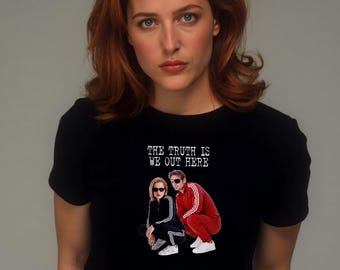 Camiseta divertida de Expediente X / Parodia de Mulder y Scully / Camiseta meme / Hip Hop / Camiseta negra para fanáticos / Camiseta de película de extraterrestres de TV Camiseta retro OVNI / Años 90 y 2000