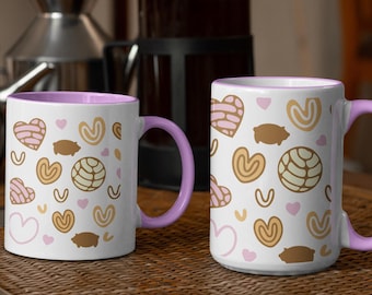 Concha ceramic mug, Accent Coffee Mug (11, 15oz), Cafecito and conchas, coffe lover, Pan dulce mug, conchas cup, cafecito y chisme