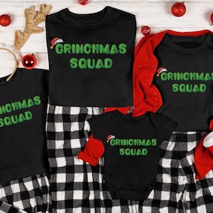 Funny Grinchmas Squad Family Christmas Shirt,Holiday Gift for Family, Family christmas top,Matching Holiday Tees for Family,Grinchmas Lovers