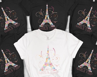 Paris Eiffel Tower design T-Shirt Paris skyline graphic tee France Souvenir Friends Travel Shirt Gift Paris Lover tee