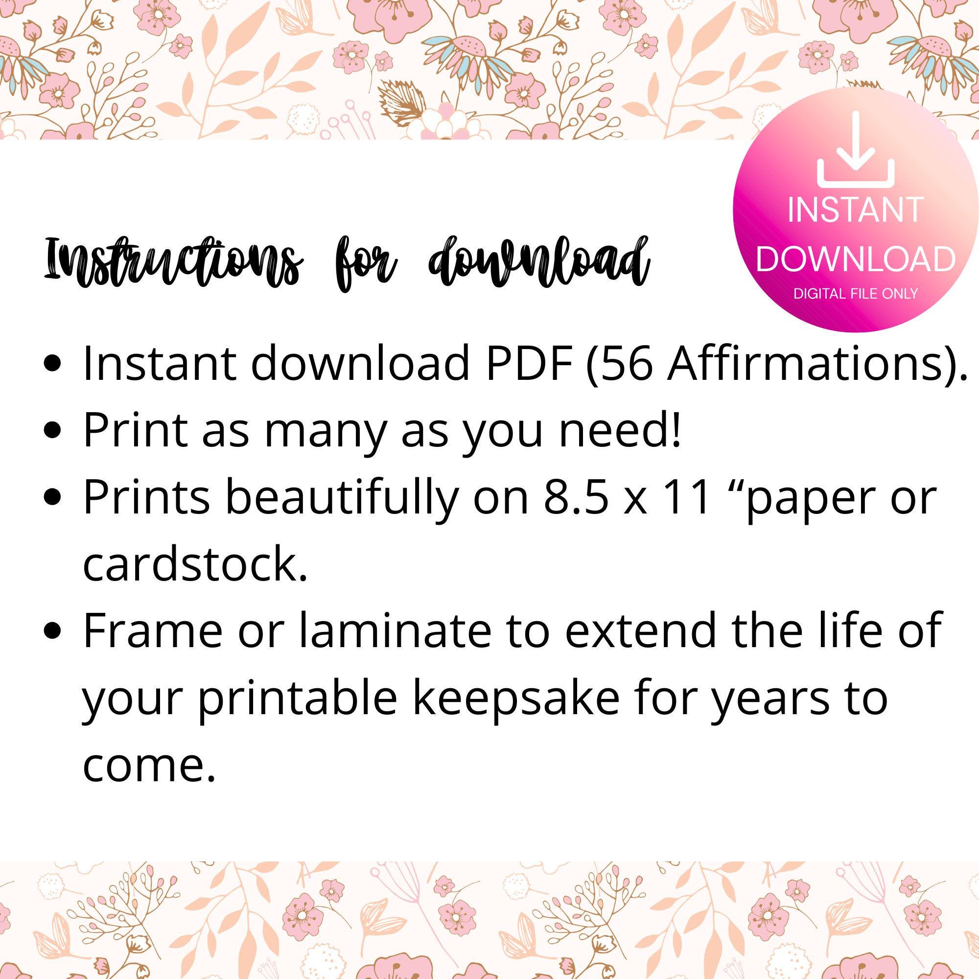56 Weeks of Self Love Printable Affirmation Cards Transform Your Life ...