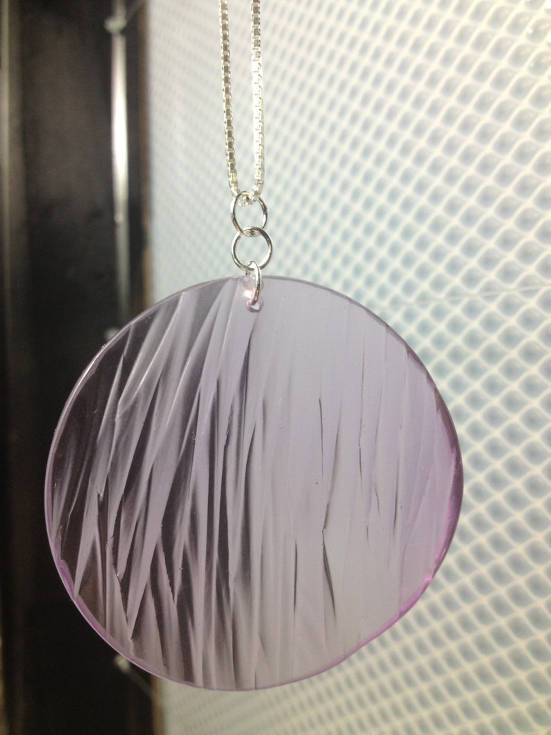 Ripple texture pendant in light purple clear image 2