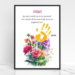 Farewell gift for a kindergarten teacher, kindergarten teacher gift, childminder, teacher, handprint, kindergarten, thank you teacher, download PDF JPEG