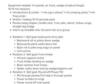 Beginner Tumbling Lesson Plan - 8 weeks of Content & Editable Template