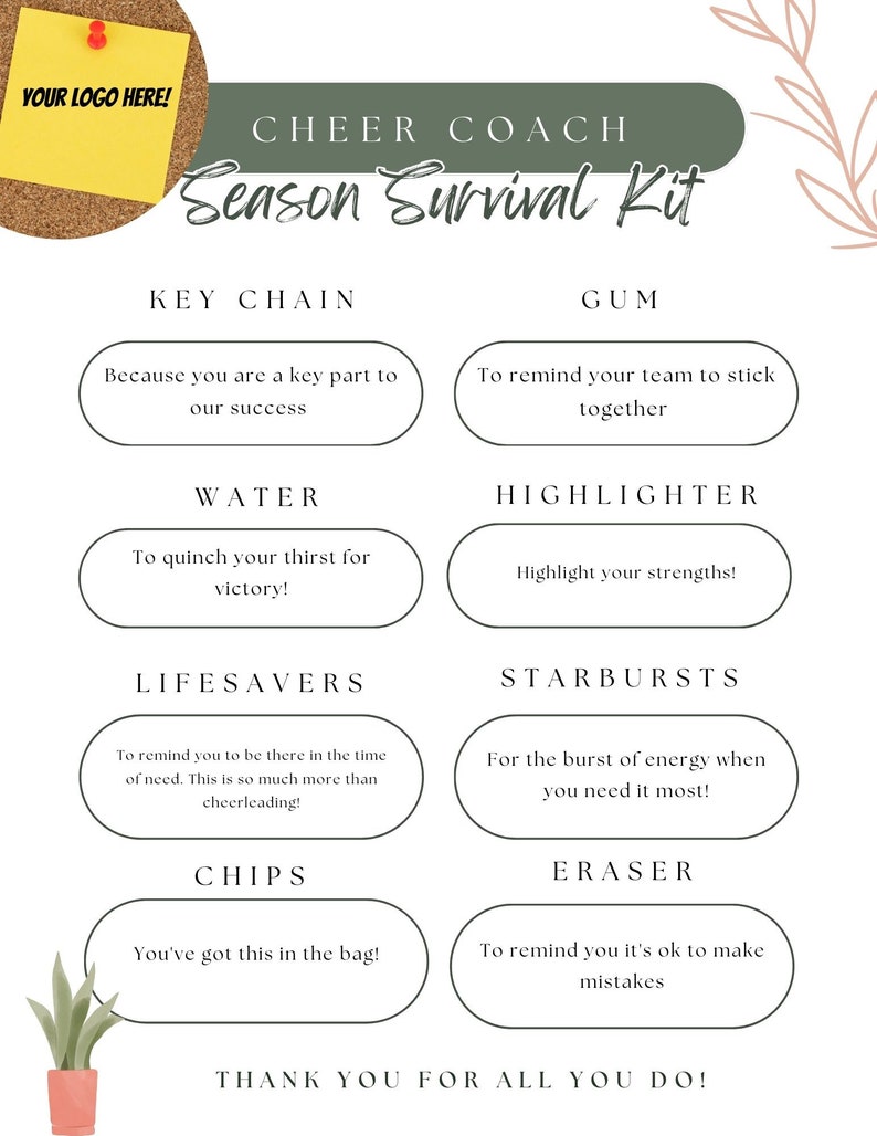 Coaches Survival Gift Set- Template & Content - Etsy