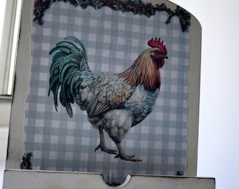 Hahn Rezept Ständer: Rustikaler Bauernhaus Küche Kochbuch Halter