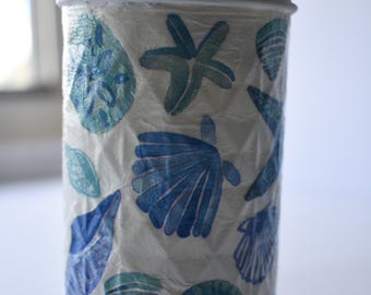Seashell Mason Jar Vase: Handmade Coastal Beach Décor