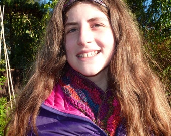 Crochet Cowl Infinity Scarf pink