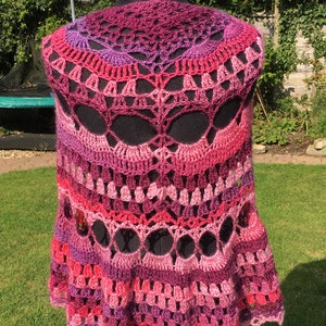 Crochet lace shawl pinks