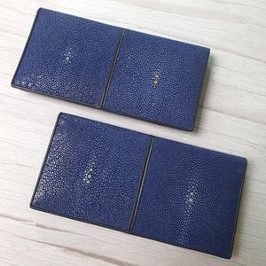 Cartera plegable para mujer de piel de raya pulida auténtica