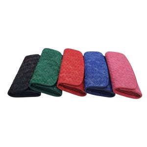 Cartera de piel de raya tejida pulida de primera calidad Cartera de mujer triple de piel de raya genuina