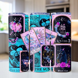 Moon and Star tarotkaarten 20oz of 30oz beker (Glow in Dark)
