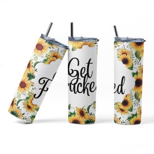 Kup F Sunflower Adult w nieodpowiednim, smukłym kubku o pojemności 20 uncji lub 30 uncji (opcja świecąca w ciemności)