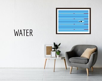 四大元素デジタルアート | 水 | 印刷可能な壁飾り | 自然をテーマにしたダウンロード