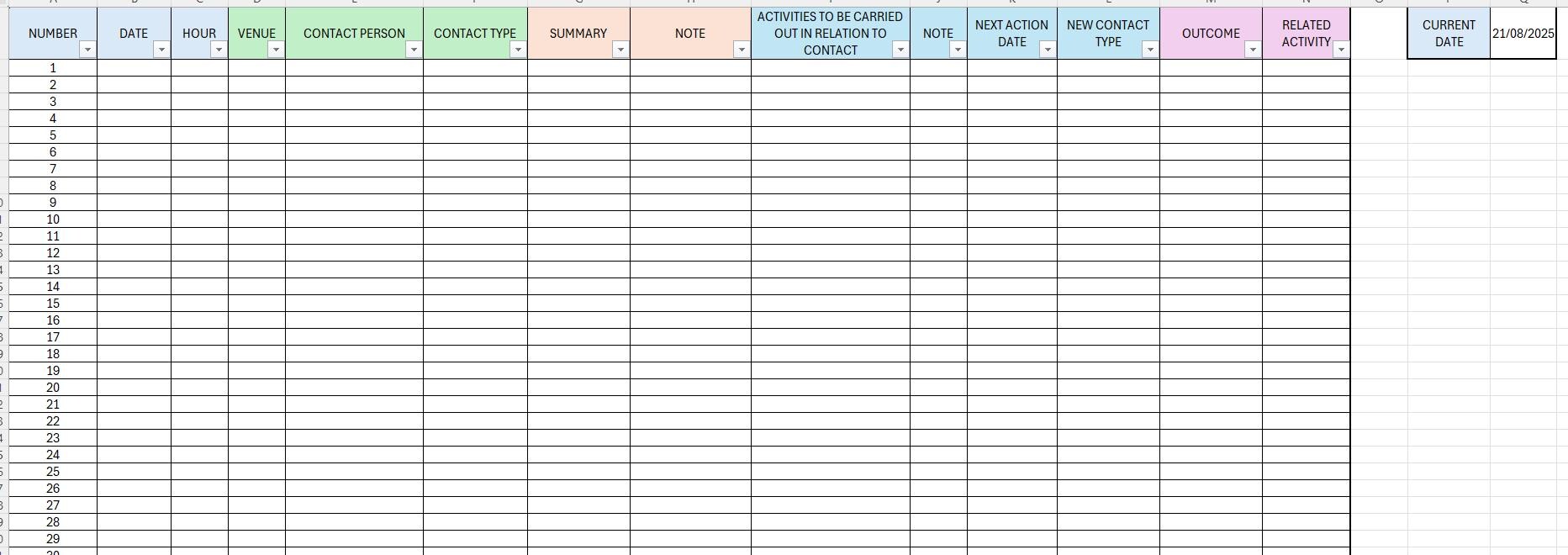 Excel Contact Manager Template CRM Tracker | Excel Contact Management Template | Business Organizer ...