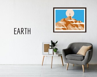 四大元素デジタルアート | 地球 | 印刷可能な壁飾り | 自然をテーマにしたダウンロード