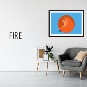 Four Elements Digital Art | Fire | Printable Wall Decor | Nature-Inspired Download