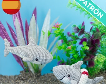 Amigurumi Shark Crochet Pattern, Spanish (PDF)