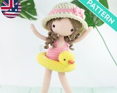 English Amigurumi Summer Doll Crochet Pattern (PDF)