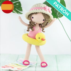 Patrón ESPAÑOL Muñeca Amigurumi Playera, PDF, Patrón Conjunto de Baño a Crochet, Patrón Muñeca Amigurumi a Crochet, Muñeca en bikini verano