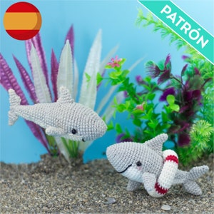 Patrón Tiburón Amigurumi ESPAÑOL, PDF, Patrones Crochet Veraniego Pecera, Patrón Crochet Tiburón, Muñeco Móvil Infantil Baby Shark, Peluches