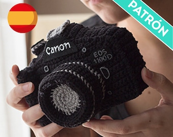 Patrón Crochet Cámara Réflex, PATRÓN ESPAÑOL, PDF, Juguete Amigurumi, Prop de Fotografía, Cámara Réflex Negra, Patrón Amigurumi Cámara