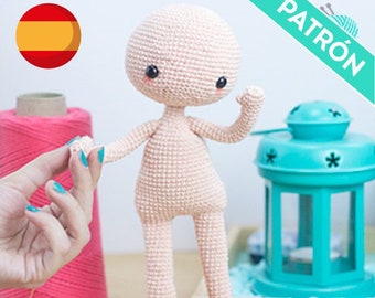 Patrón Muñeco Básico Amigurumi, PATRON ESPAÑOL, PDF, Muñecos Personalizables, Muñeca para Vestir, Patrones de Crochet Fáciles, Amigurumis.