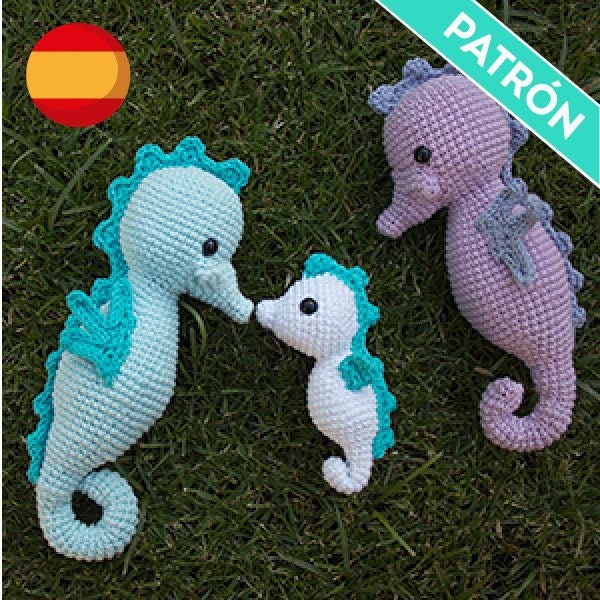 Patrón Amigurumi, Caballito de Mar, PATRÓN ESPAÑOL, PDF, Patrón Crochet Amigurumi, Patrones Animales Crochet, Amigurumi Patrones en Español