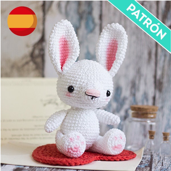 Patrón ESPAÑOL Conejito Amigurumi, PDF, Patrones de Crochet para Principiantes, Conejitos de Peluche, Patrón Conejo de Crochet, Peluche Bebé