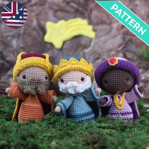 Three Wise Men Amigurumi ENGLISH PATTERN, PDF, Christmas Amigurumi Dolls, Christmas Crochet Dolls, Nativity Scene, Three Wise Men Crochet