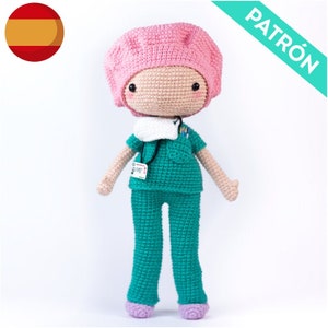 Patrón ESPAÑOL Conjunto Enfermera Amigurumi, PDF, Patrón Ropa de Crochet, Muñeca Crochet, Muñeca Amigurumi a Crochet, Regalo Enfermera