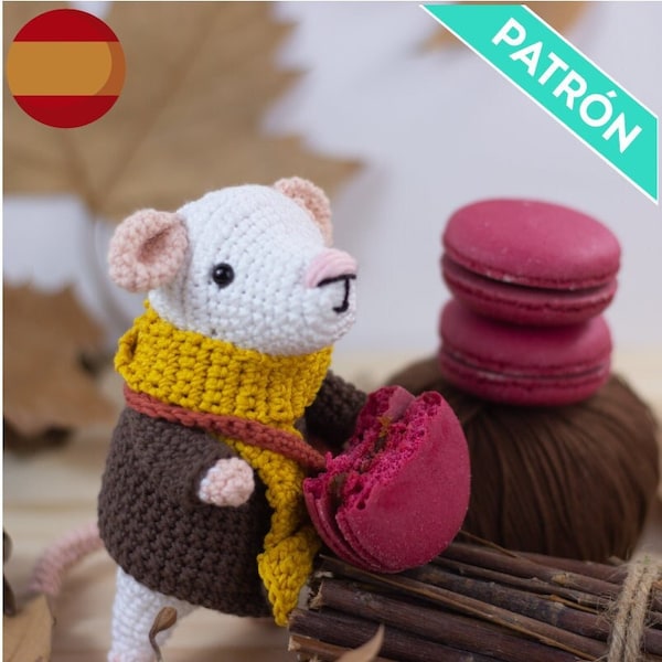 PATRÓN ESPAÑOL Ratoncito Pérez Amigurumi, PDF, Patrón Crochet Ratón Pérez, Patrón Ratón Amigurumi, Patrón Crochet Ratón, Peluches de Niños