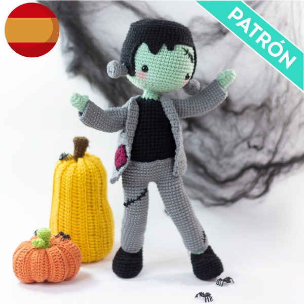 PATRÓN ESPAÑOL Amigurumi Muñeco Franky, PDF, Patrones Muñecos Halloween, Monstruo Frankenstein Patrón Muñeco Crochet, Disfraces Halloween