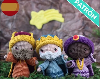 Reyes Magos PATRÓN ESPAÑOL amigurumi, PDF, Muñecos Amigurumi Navidad, Muñecos Crochet Navidad, Figuras Belén Navidad, Reyes Magos Crochet