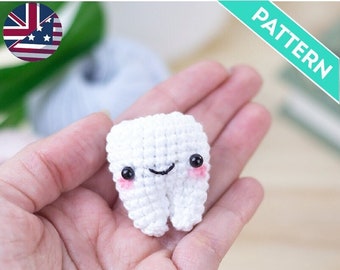 Amigurumi Molar Crochet ENGLISH PATTERN, PDF, Tooth Amigurumi Pattern, Gifts for Dentists, Tooth Crochet Pattern, Crochet for Dentist