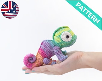 Chameleon Amigurumi ENGLISH PATTERN, PDF, Chameleon Crochet Pattern, Amigurumi Animal Patterns, Cute Chameleon Plushie, Baby Shower Gifts