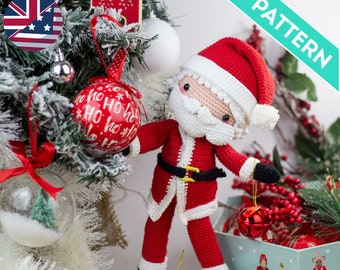 Santa Claus Amigurumi Doll Crochet Pattern, Christmas Decoration (PDF Pattern)
