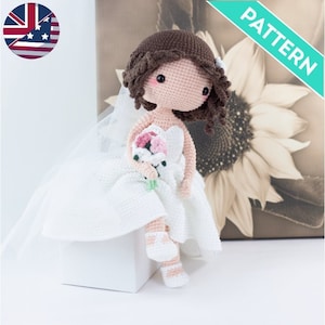 Bride Amigurumi ENGLISH PATTERN, PDF, Bride Doll Crochet Pattern, Wedding Gifts, Wedding Amigurumi Pattern, Gifts for Brides, Cute Dolls