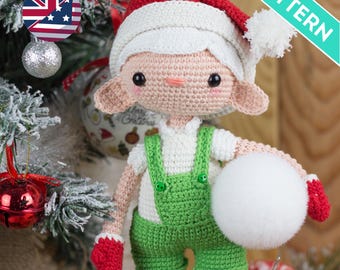 Christmas Elf Doll Amigurumi Crochet Pattern, Max Doll (PDF)