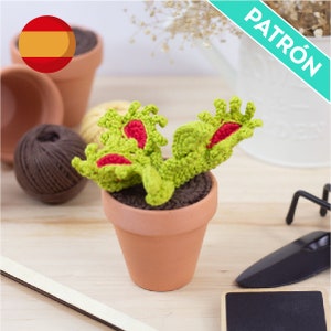 PATRÓN ESPAÑOL Amigurumi Planta Dionaea Muscípula, PDF, Patrón Crochet planta, Patrón Crochet Principiantes, Patrón Crochet Fácil, Plantas